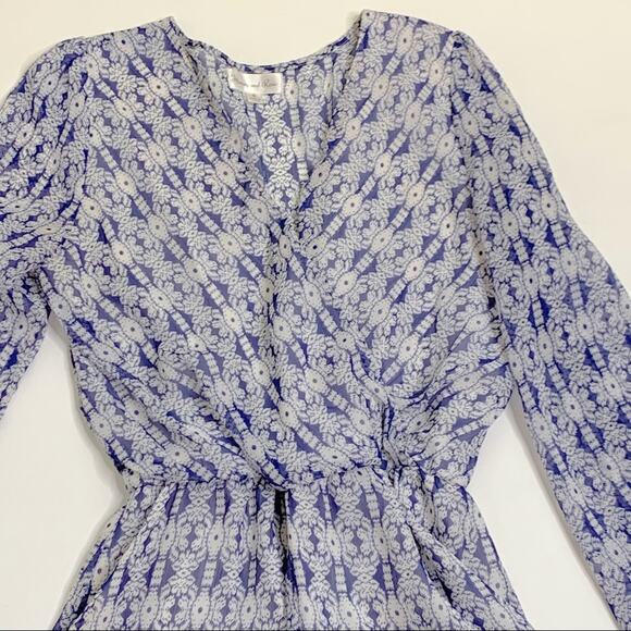 Honey and Rosie Romper Blue Periwinkle Surplice Long Sleeve Romper Small - Picture 7 of 14